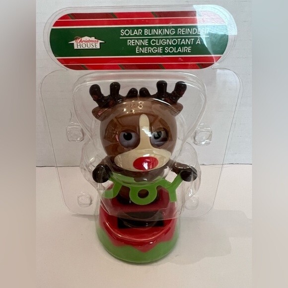 Solar Dancing Elf & Blinking Reindeer Set of 2 Christmas Holiday Novelty Toys - Picture 6 of 9